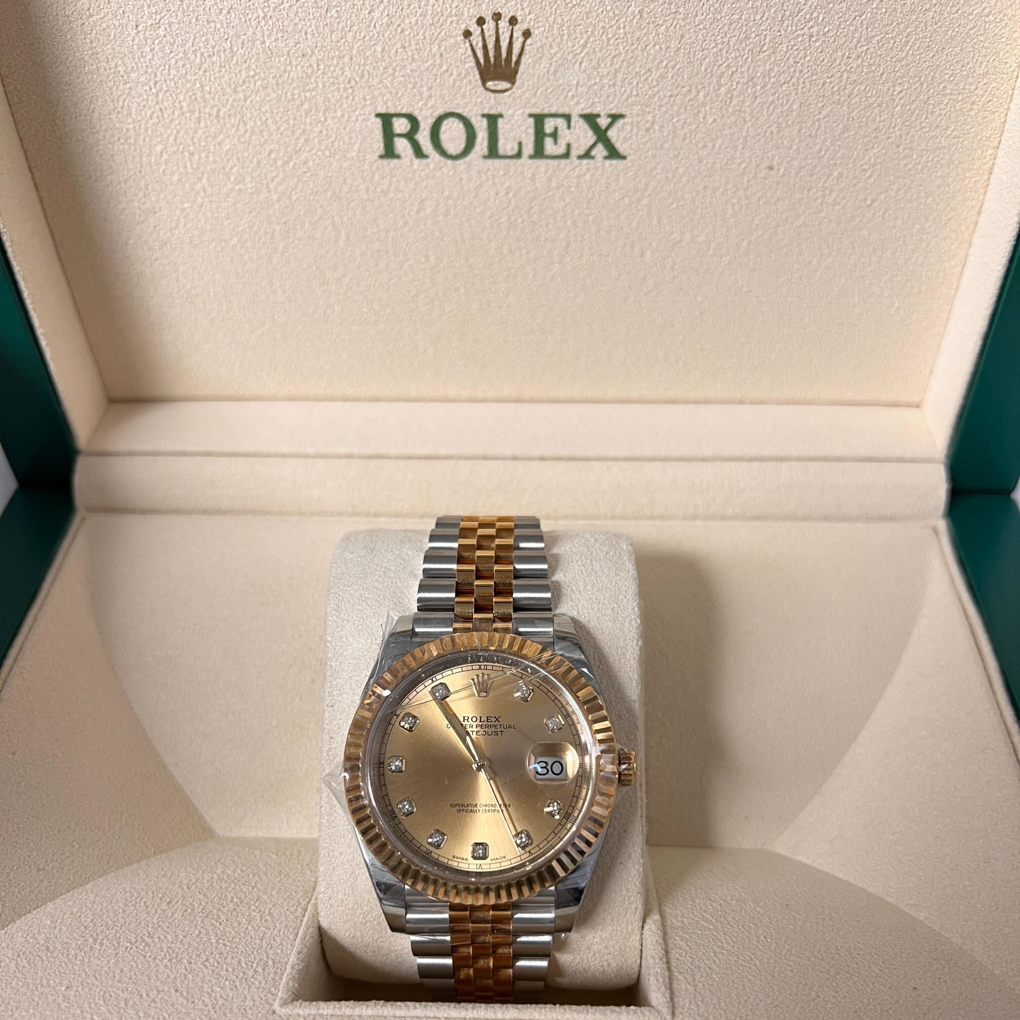 Rolex Datejust 41 Champagne Diamond Dial on Jubilee 41mm - Jackson Hole Jewelry Company