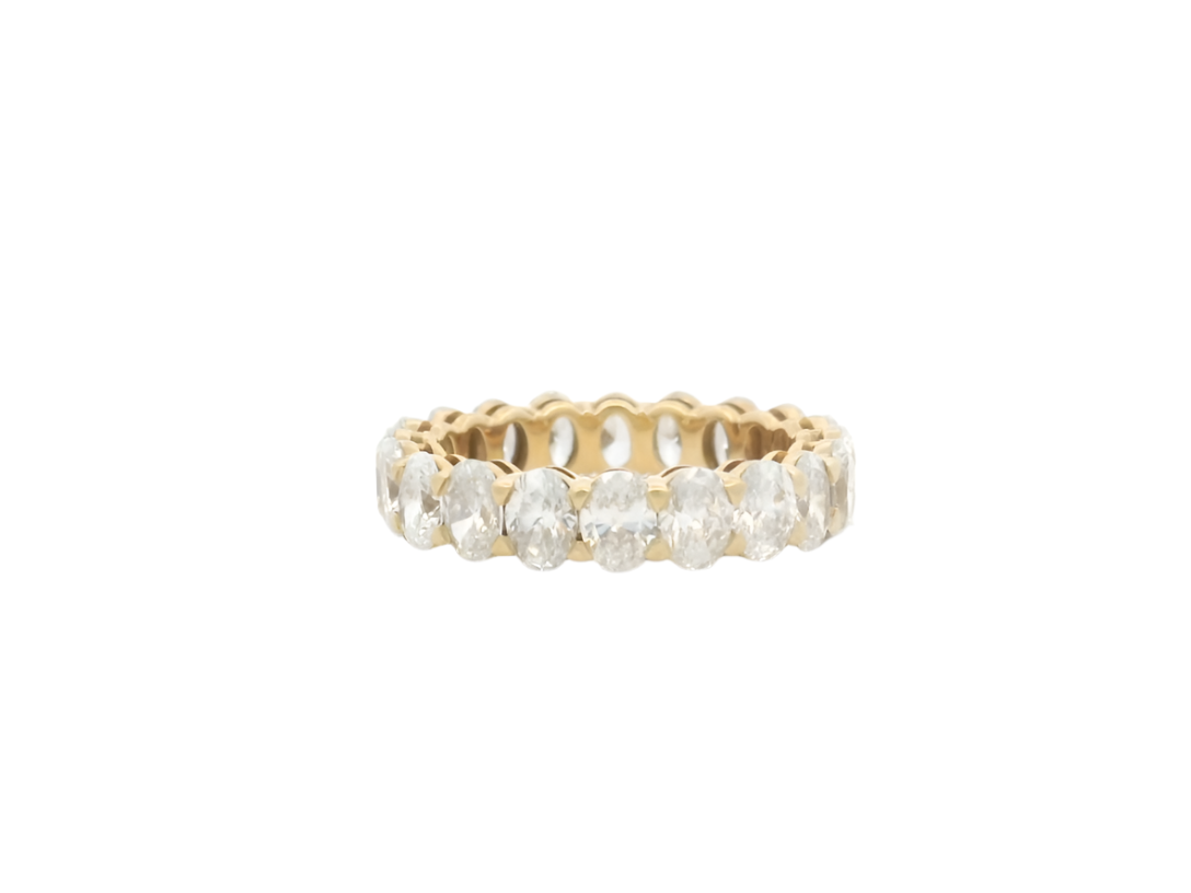 3.97CTTW OVAL ETERNITY BAND IN YELLOW GOLD - Jackson Hole Jewelry Company