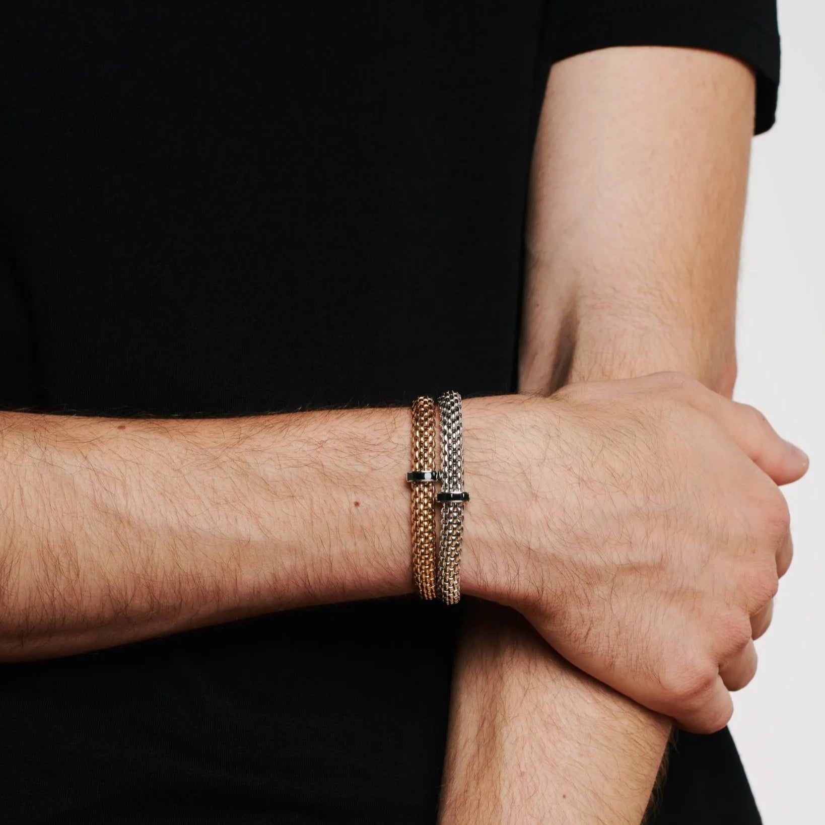 FOPE VENDOME 18K Gold Flex’it Bracelet with Black Diamonds - 0.56 carats - Jackson Hole Jewelry Company