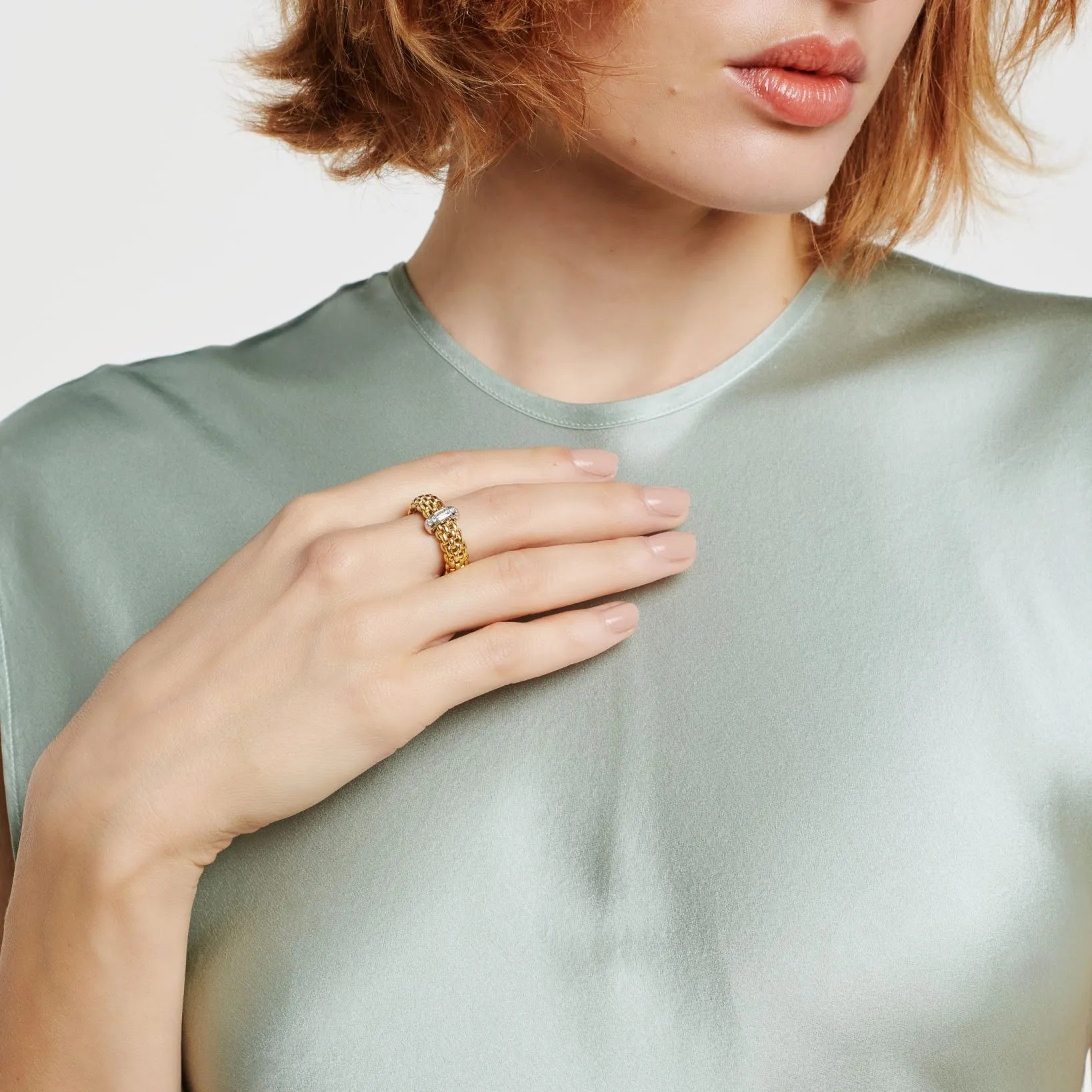 FOPE VENDOME 18K Gold Ring with Princess-Cut White Diamonds - 0.24 carats - Jackson Hole Jewelry Company