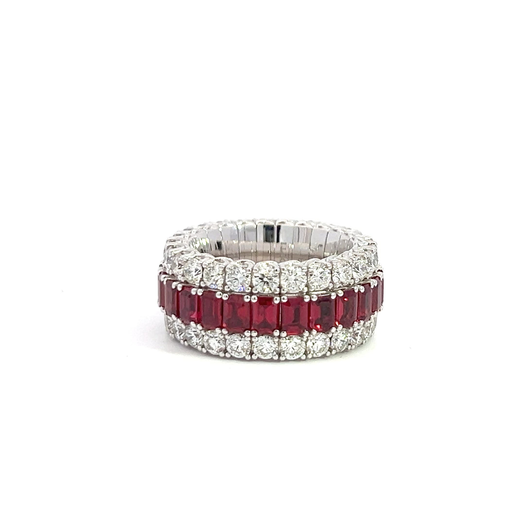 Picchiotti Xpandable™ Ruby and Diamond Ring White Gold 750 - Jackson Hole Jewelry Company