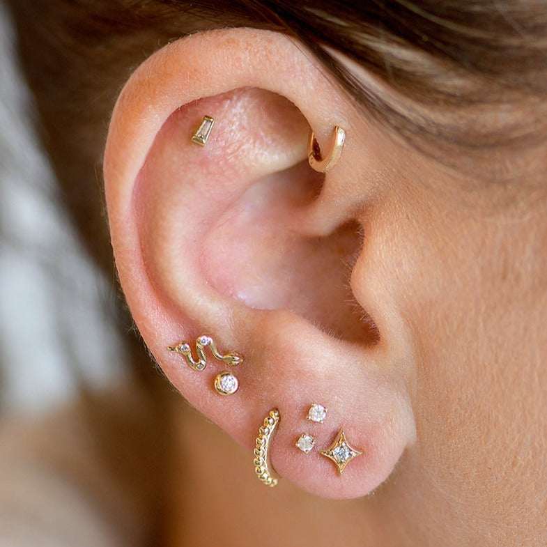 ANZIE 14K YELLOW GOLD DIAMOND CLEO STUD - Jackson Hole Jewelry Company