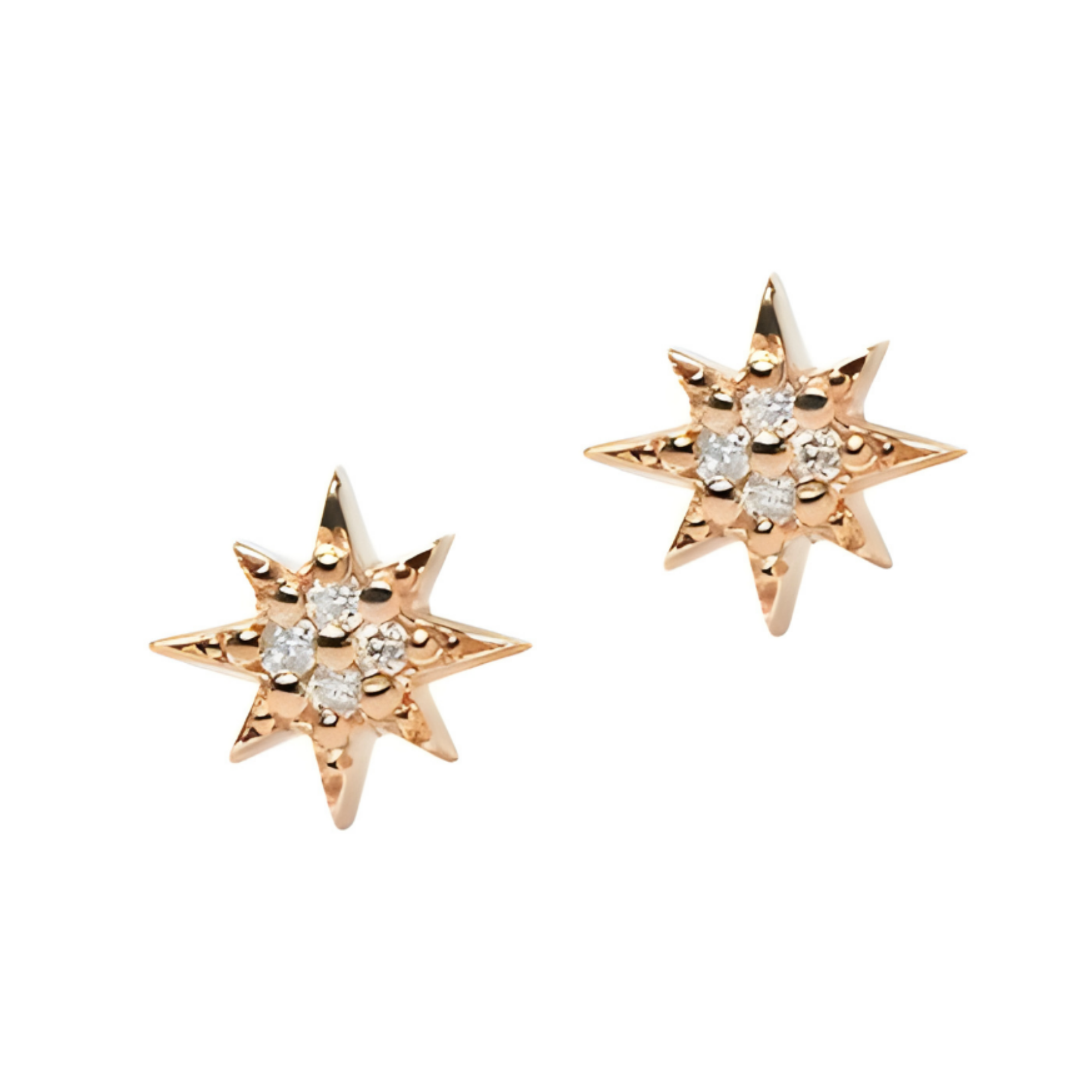 ANZIE Micro Aztec North Star Stud Earrings in 14K Gold 0.04 cttw - Jackson Hole Jewelry Company