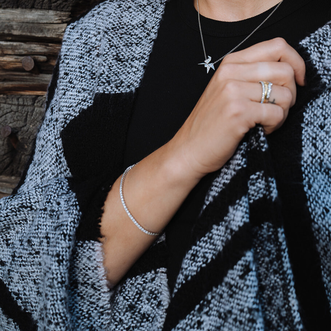 CLASSIC TETON TENNIS BRACELET WITH WHITE DIAMONDS - Jackson Hole Jewelry Company