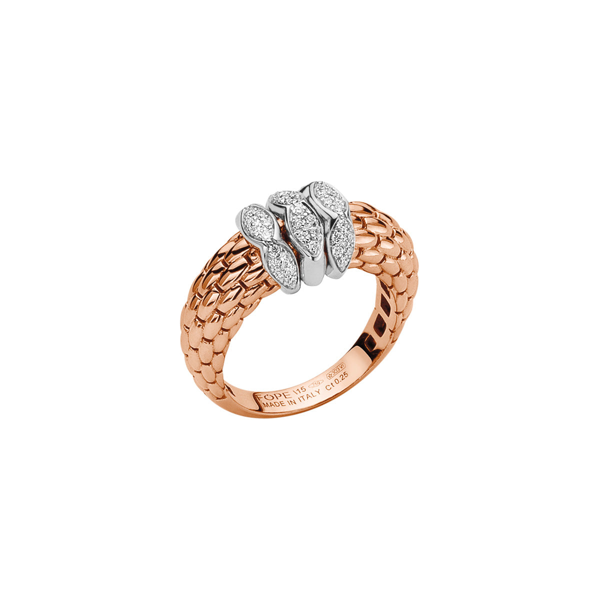 FOPE LOVE NEST 18K Gold Ring with White Diamond Pavé Set Rondels - 0.25 carats - Jackson Hole Jewelry Company