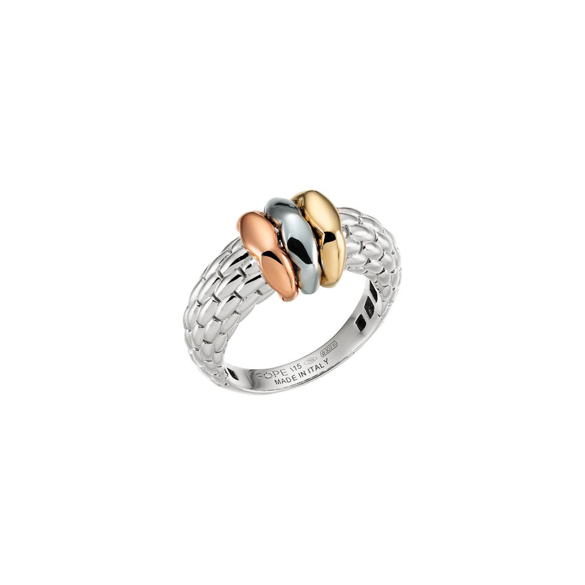 FOPE LOVE NEST 18K Gold Ring with Tri-Gol Set Rondels - Jackson Hole Jewelry Company