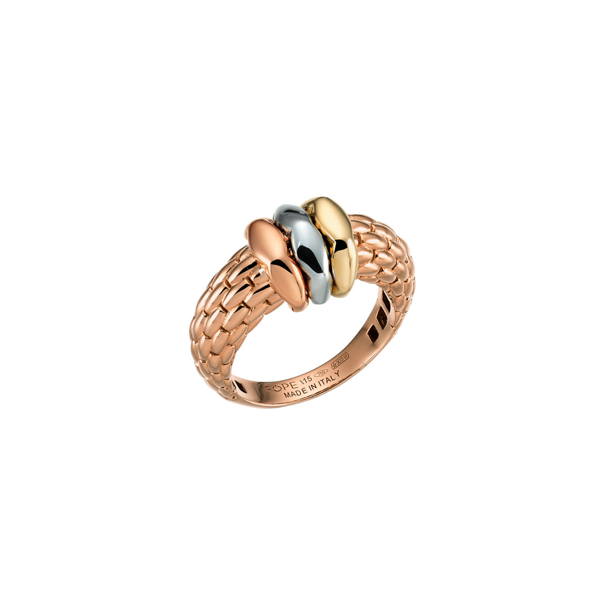 FOPE LOVE NEST 18K Gold Ring with Tri-Gol Set Rondels - Jackson Hole Jewelry Company