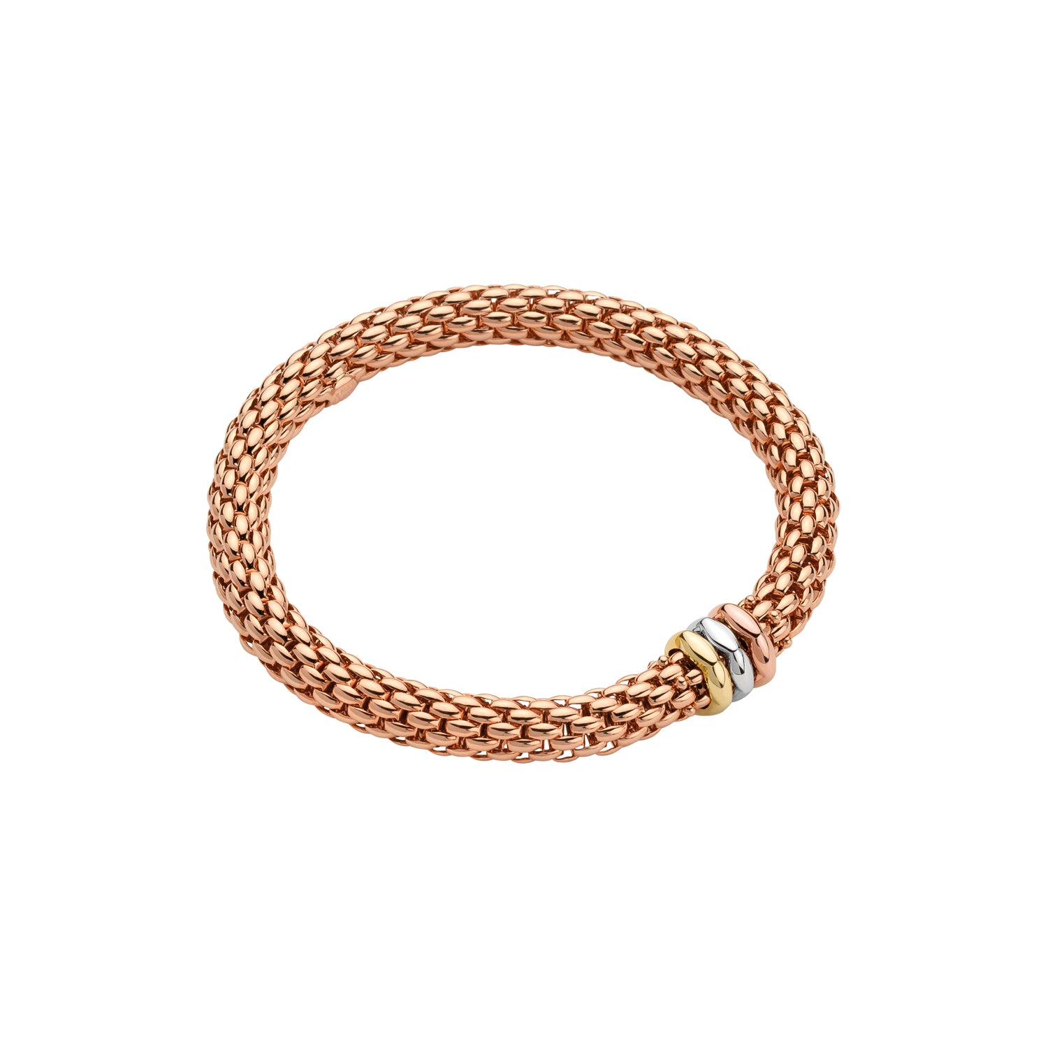 FOPE LOVE NEST 18K Gold Flex’it Bracelet with Tri-Gold Rondels - Jackson Hole Jewelry Company
