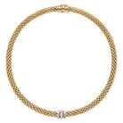 FOPE LOVE NEST 18K Yellow & White Gold Necklace With White Diamond Set Rondels - 0.19 carats - Jackson Hole Jewelry Company