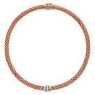 FOPE LOVE NEST 18K Rose & White Gold Necklace With White Diamond Set Rondels - 0.19 carats - Jackson Hole Jewelry Company