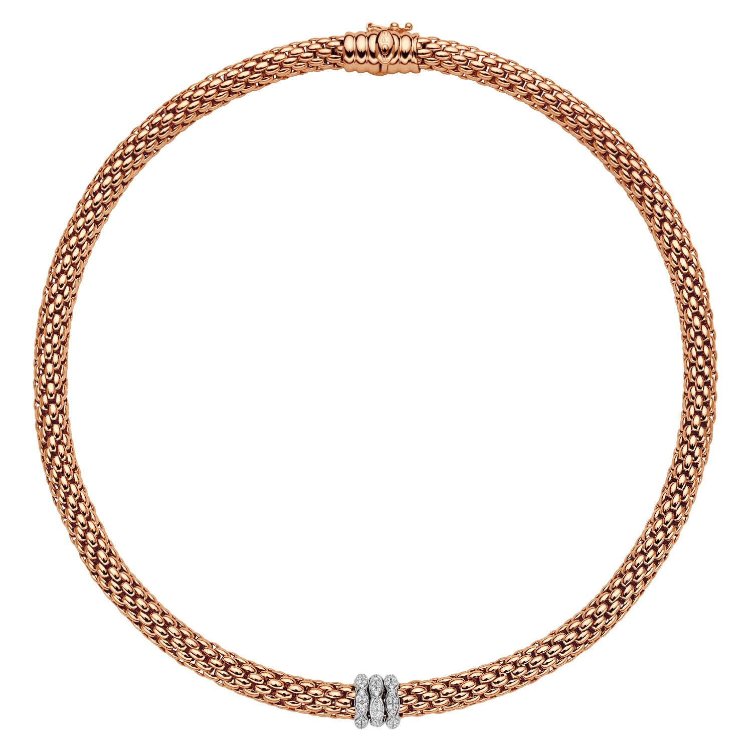 FOPE LOVE NEST 18K Gold Necklace With White Diamond Pavé Rondels - 0.57 carats - Jackson Hole Jewelry Company