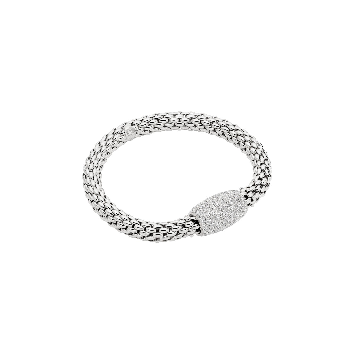 FOPE LOVE NEST 18K Gold Bracelet with White Diamond Pavé Charm - 3.93 carats - Jackson Hole Jewelry Company