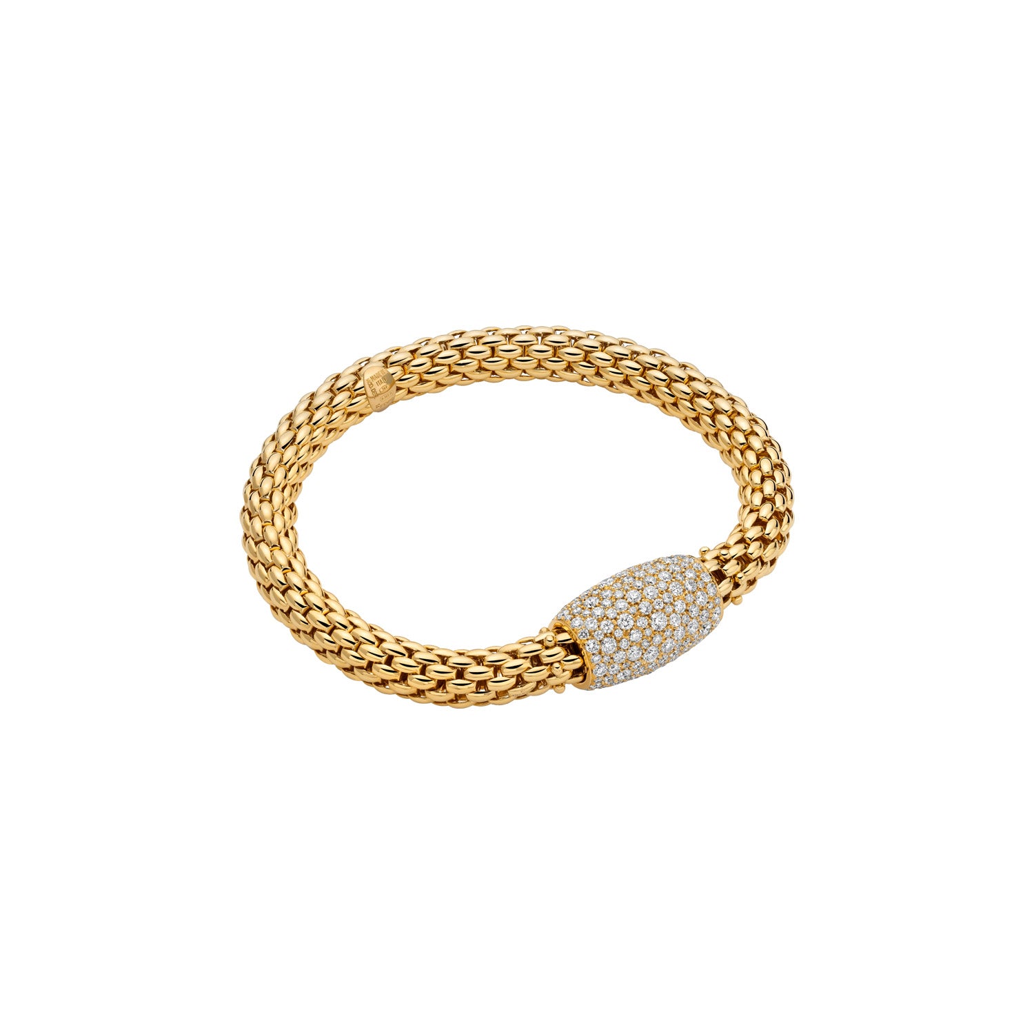 FOPE LOVE NEST 18K Gold Bracelet with White Diamond Pavé Charm - 3.93 carats - Jackson Hole Jewelry Company