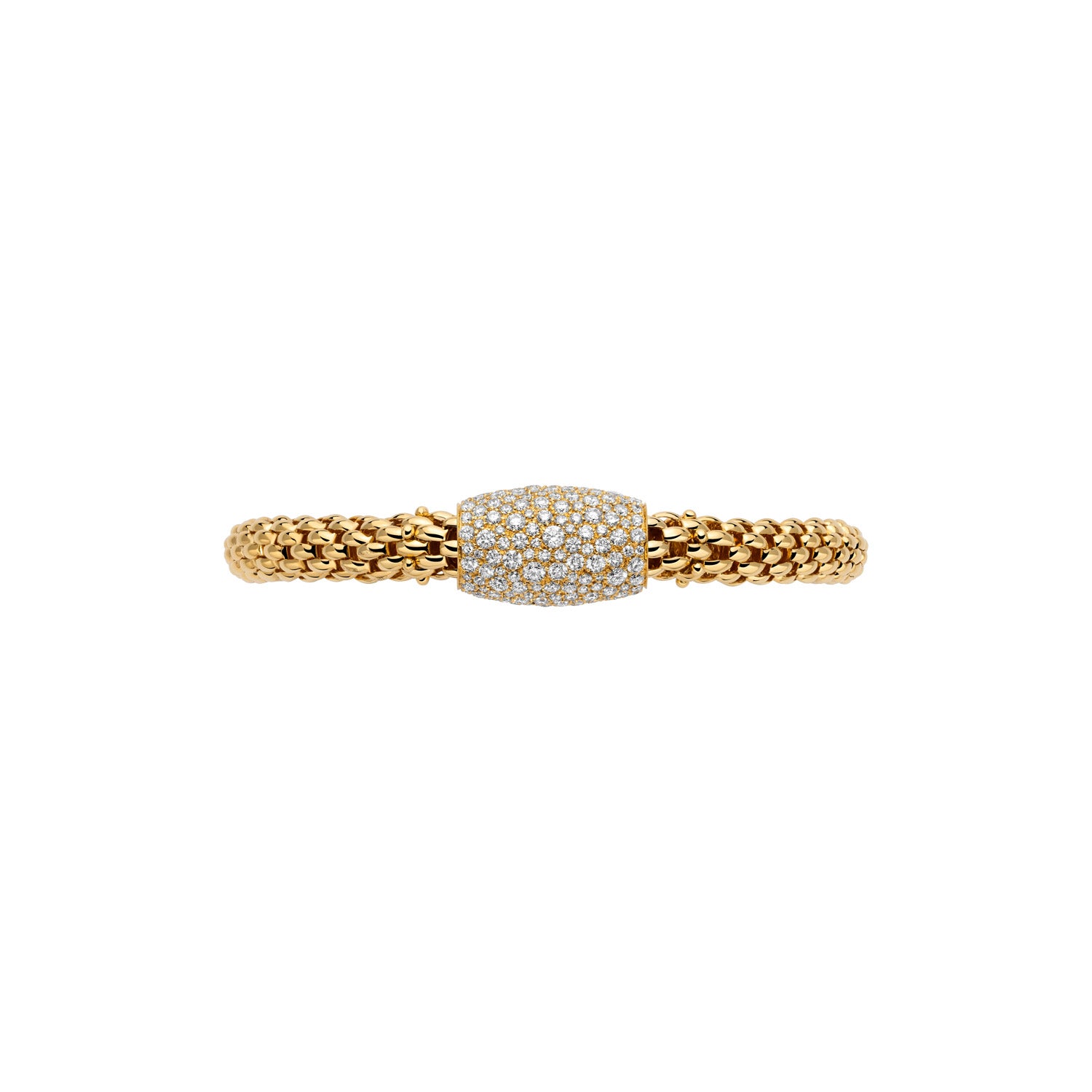 FOPE LOVE NEST 18K Gold Bracelet with White Diamond Pavé Charm - 3.93 carats - Jackson Hole Jewelry Company