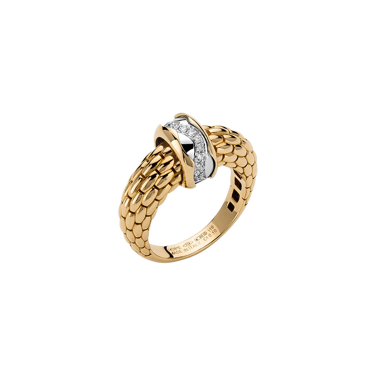 FOPE LOVE NEST 18K Gold Ring with White Diamond Rondel - 0.10 carats - Jackson Hole Jewelry Company