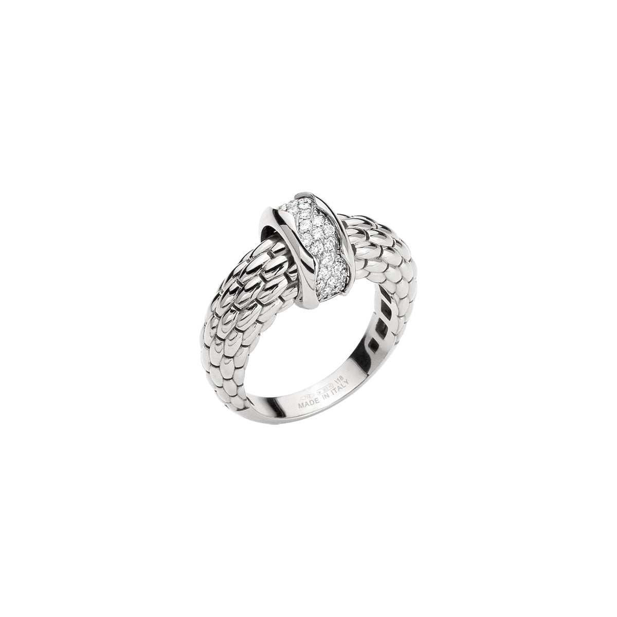 FOPE LOVE NEST 18K Gold Ring with White Diamond Pavé Rondel - 0.22 carats - Jackson Hole Jewelry Company
