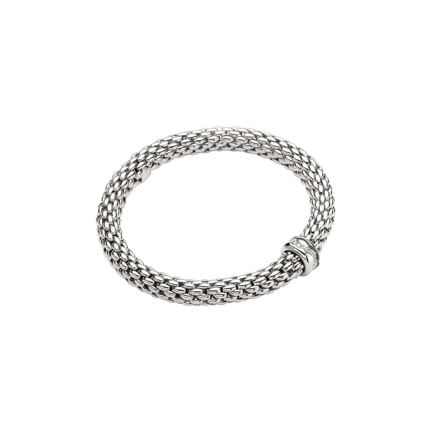FOPE LOVE NEST 18K Gold Flex’it Bracelet with White Diamond Rondel - 0.12 carats - Jackson Hole Jewelry Company