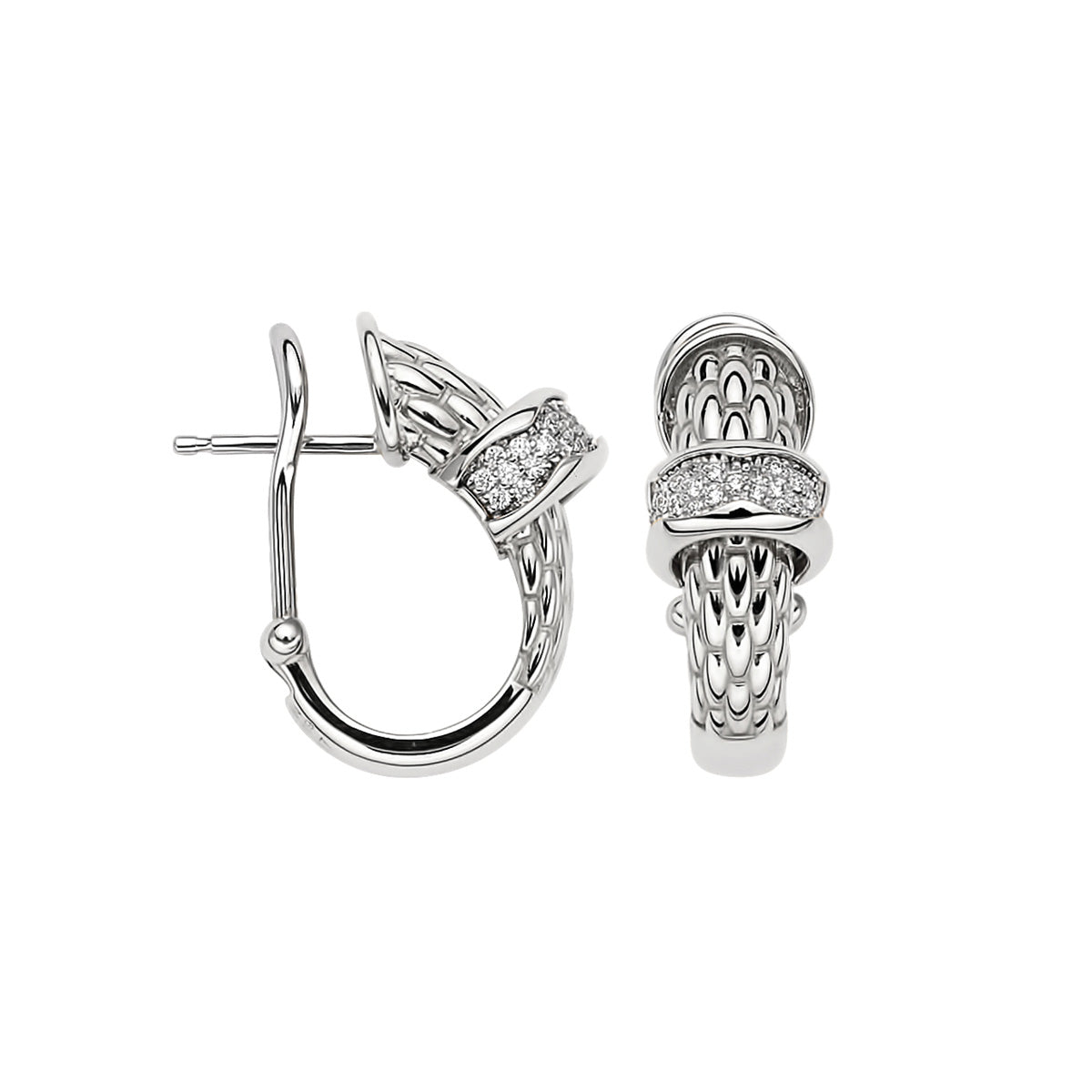 FOPE 18K Gold LOVE NEST Earrings with White Diamond Pavé - 0.33 carats - Jackson Hole Jewelry Company