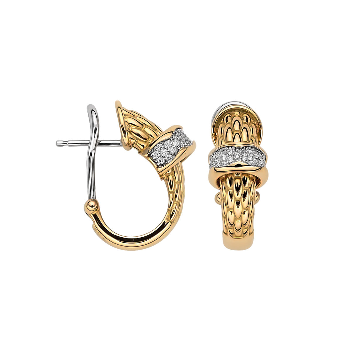 FOPE 18K Gold LOVE NEST Earrings with White Diamond Pavé - 0.33 carats - Jackson Hole Jewelry Company