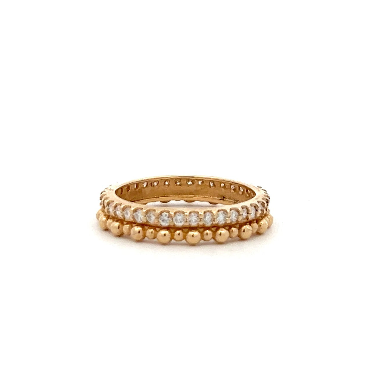 Anzie 14K Yellow Gold Dew Drop Pavé Double Eternity - Jackson Hole Jewelry Company