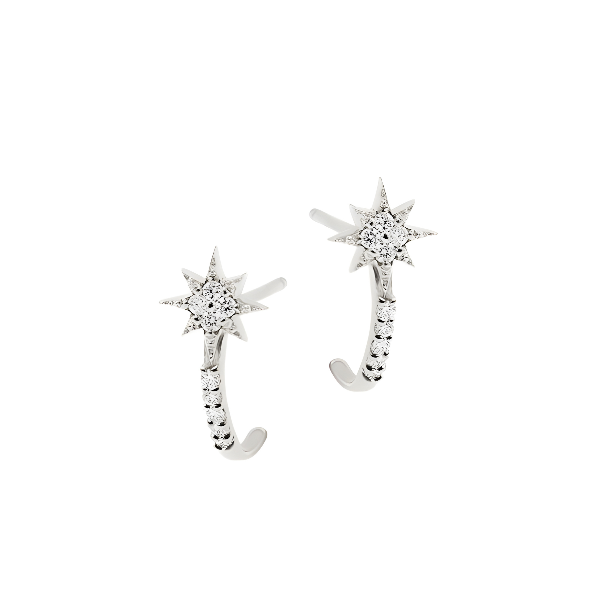 ANZIE Micro Aztec North Star Half Hoop Earrings in 14K Gold 0.09 cttw - Jackson Hole Jewelry Company
