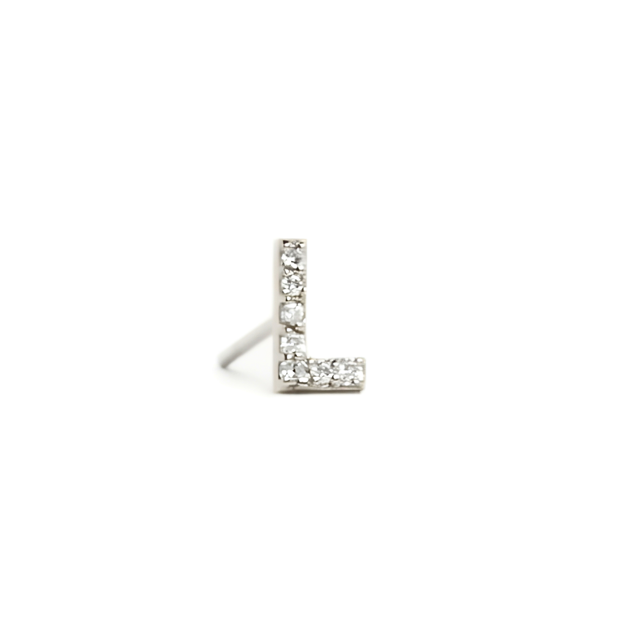 ANZIE Love Letter Pavé Diamond Stud (A–Z) in 14K Gold 0.05 cttw - Jackson Hole Jewelry Company