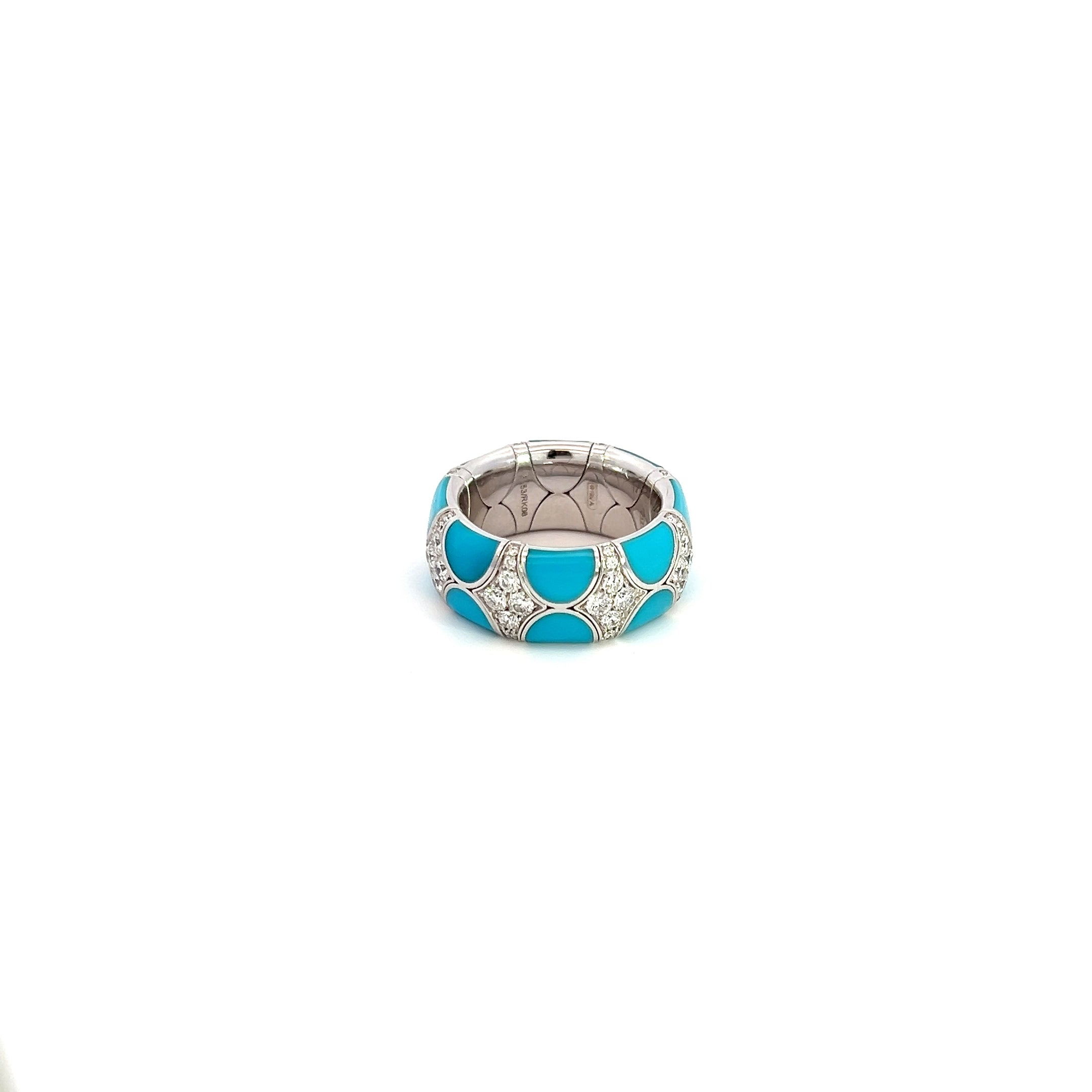 Picchiotti Xpandable™ White Gold Ring with Turquoise and Diamonds - Jackson Hole Jewelry Company