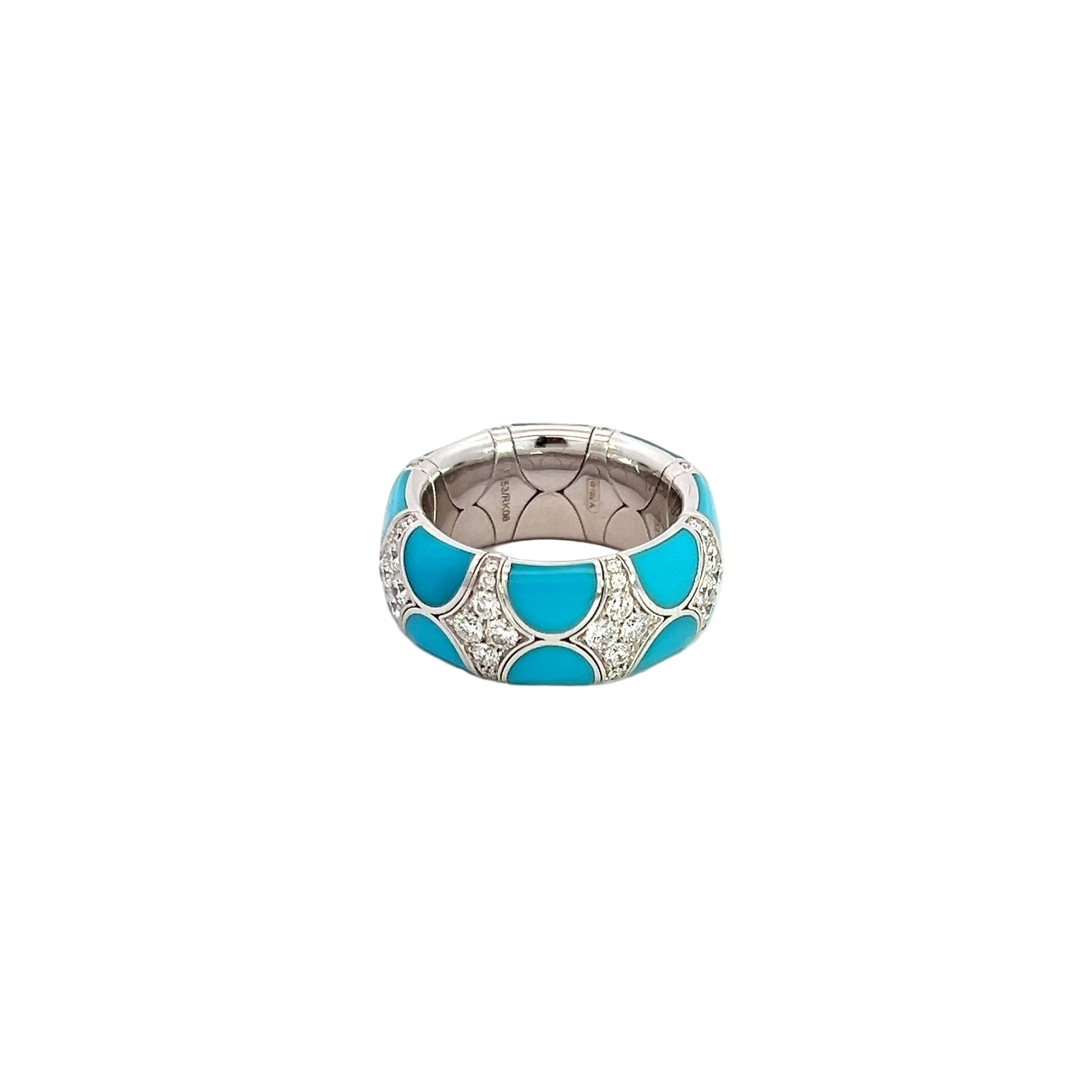 Picchiotti Xpandable™ White Gold Ring with Turquoise and Diamonds - Jackson Hole Jewelry Company