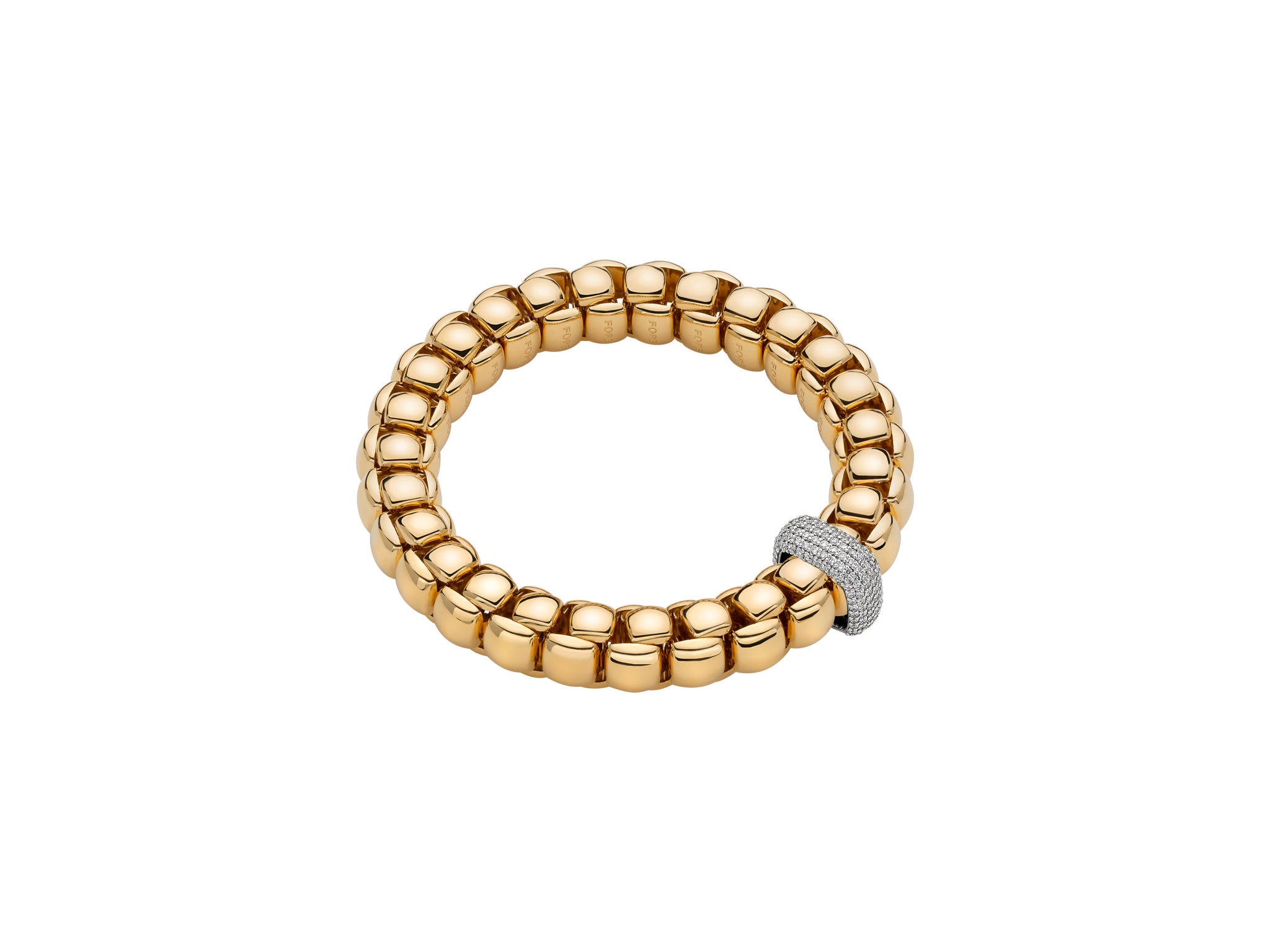 FOPE LUNA 18K Gold Bracelet with White Diamond Pavé Charm - 2.07 carats - Jackson Hole Jewelry Company