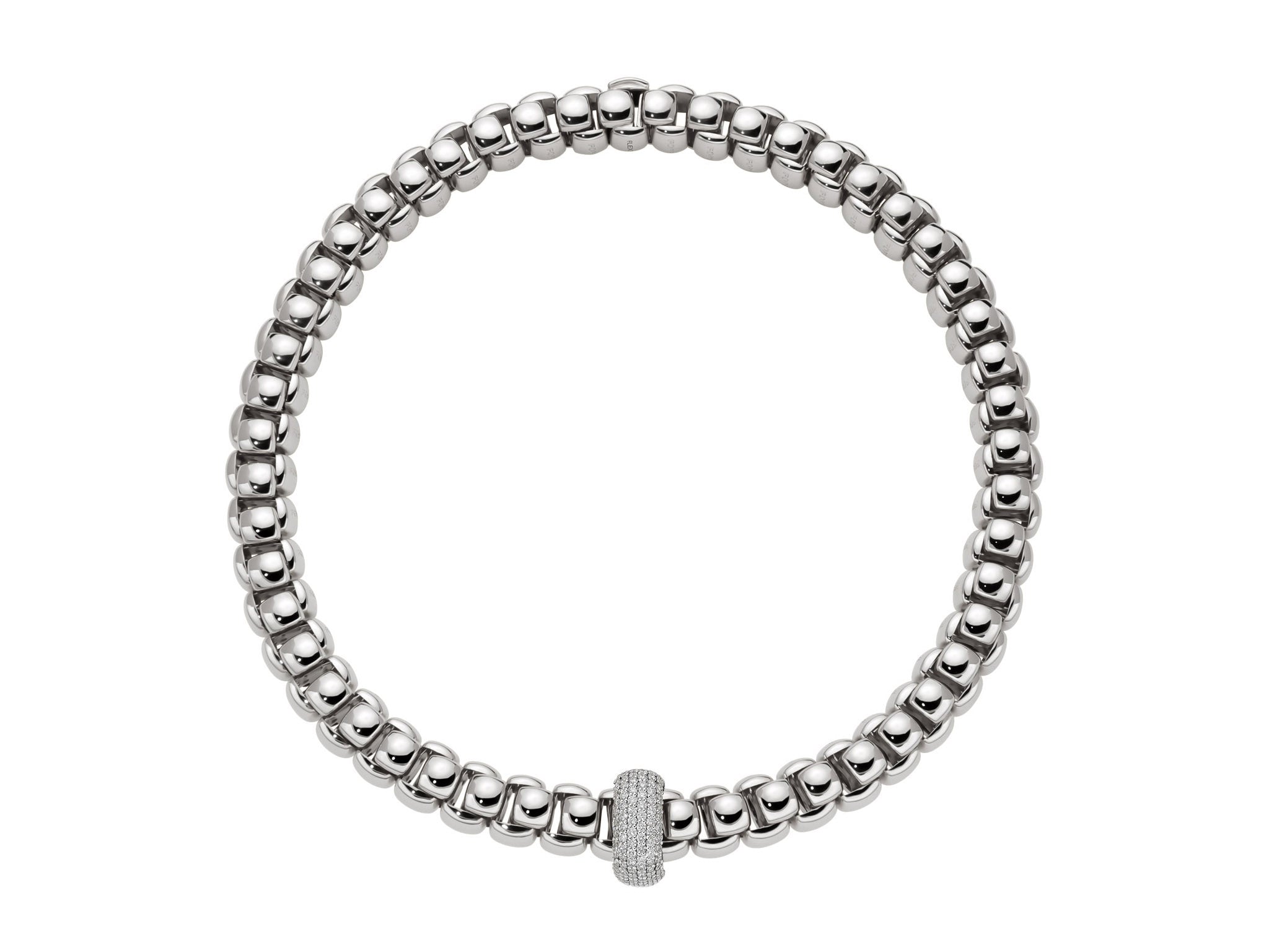 FOPE LUNA 18K Gold Necklace with White Diamond Pavé Charm - 2.07 carats - Jackson Hole Jewelry Company