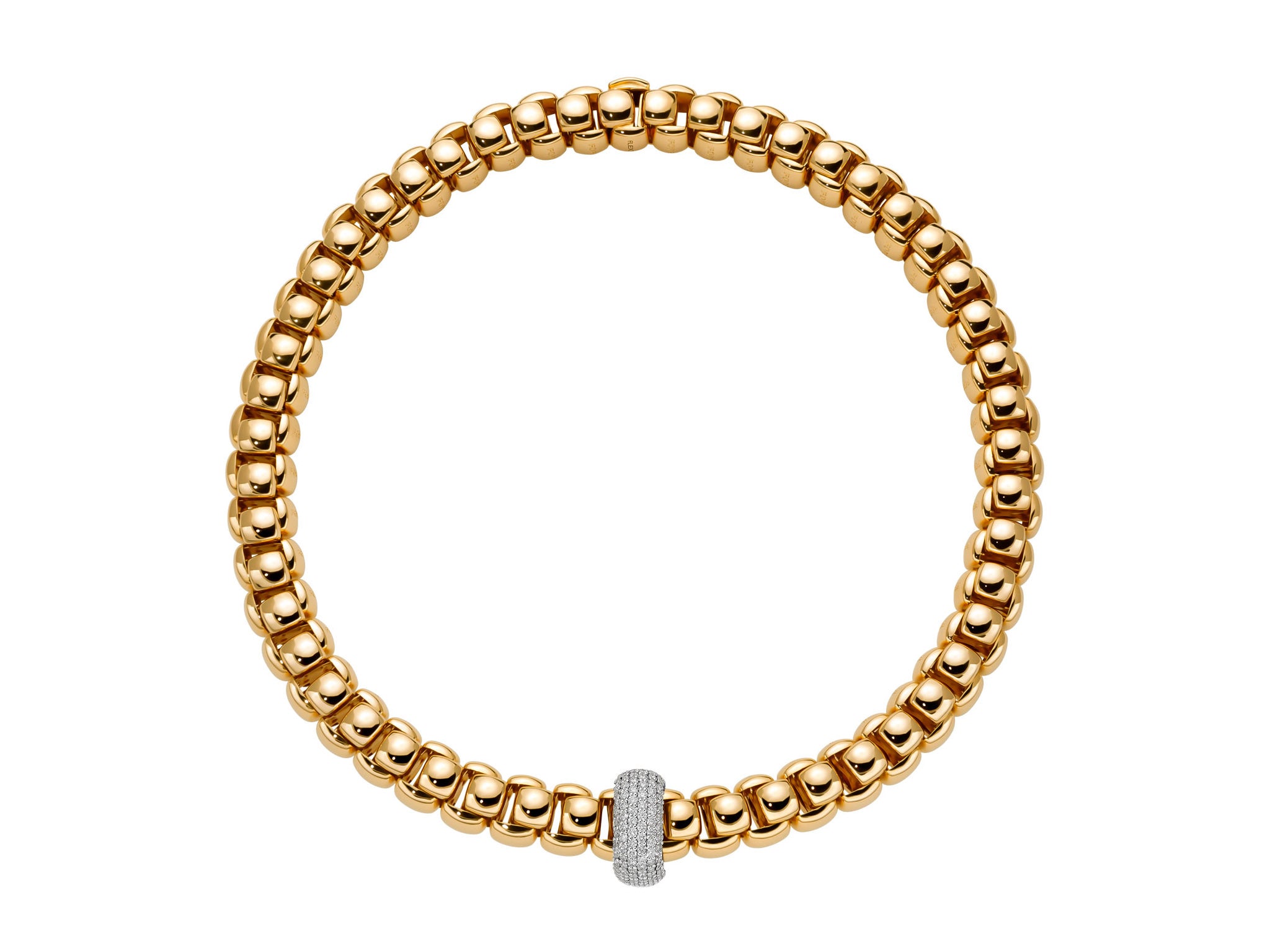 FOPE LUNA 18K Gold Necklace with White Diamond Pavé Charm - 2.07 carats - Jackson Hole Jewelry Company