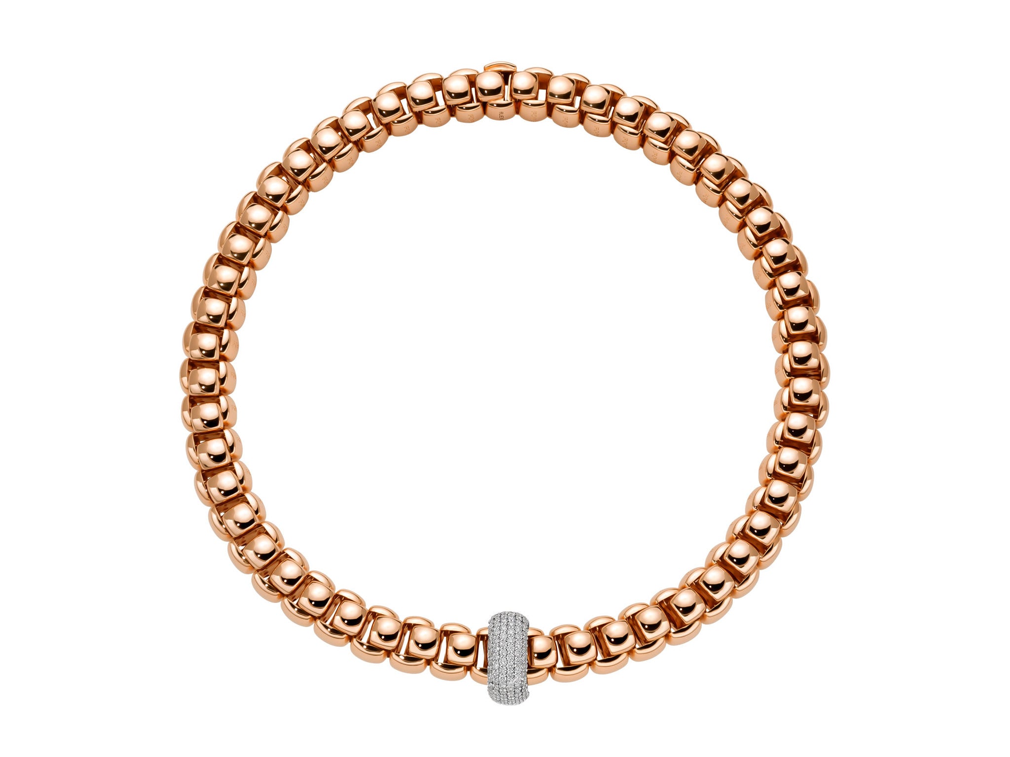 FOPE LUNA 18K Gold Necklace with White Diamond Pavé Charm - 2.07 carats - Jackson Hole Jewelry Company