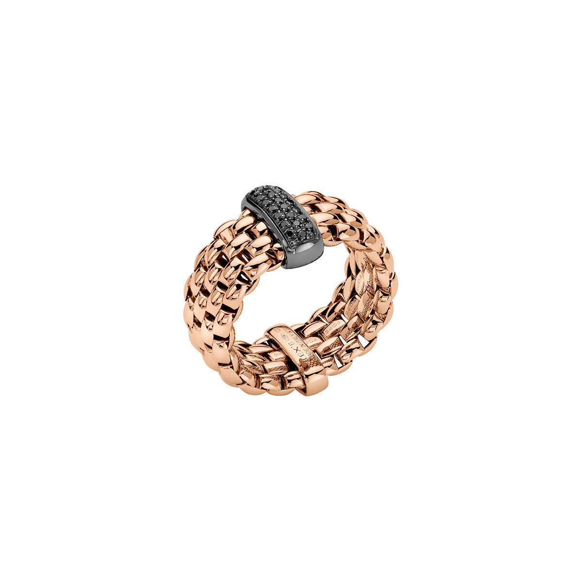 FOPE PANORAMA 18K Gold Flex'it Ring with Black Diamonds - 0.17 carats - Jackson Hole Jewelry Company