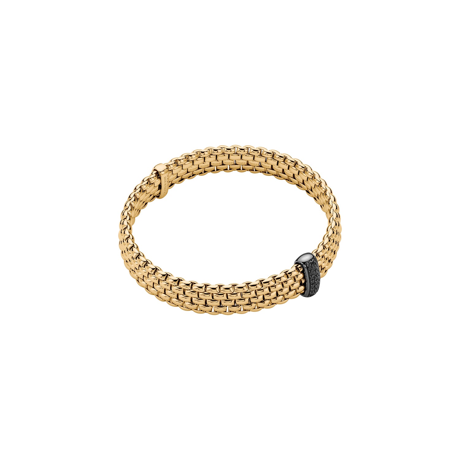 FOPE PANORAMA 18K Gold Flex’it Bracelet with Black Diamond Pavé - 0.17 carats - Jackson Hole Jewelry Company
