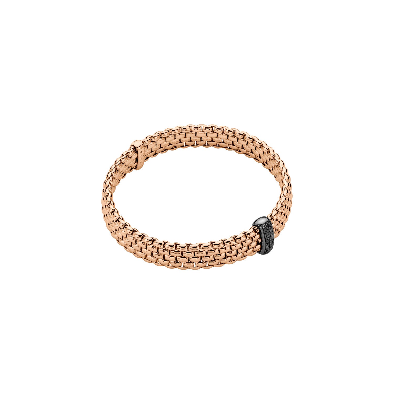 FOPE PANORAMA 18K Gold Flex’it Bracelet with Black Diamond Pavé - 0.17 carats - Jackson Hole Jewelry Company