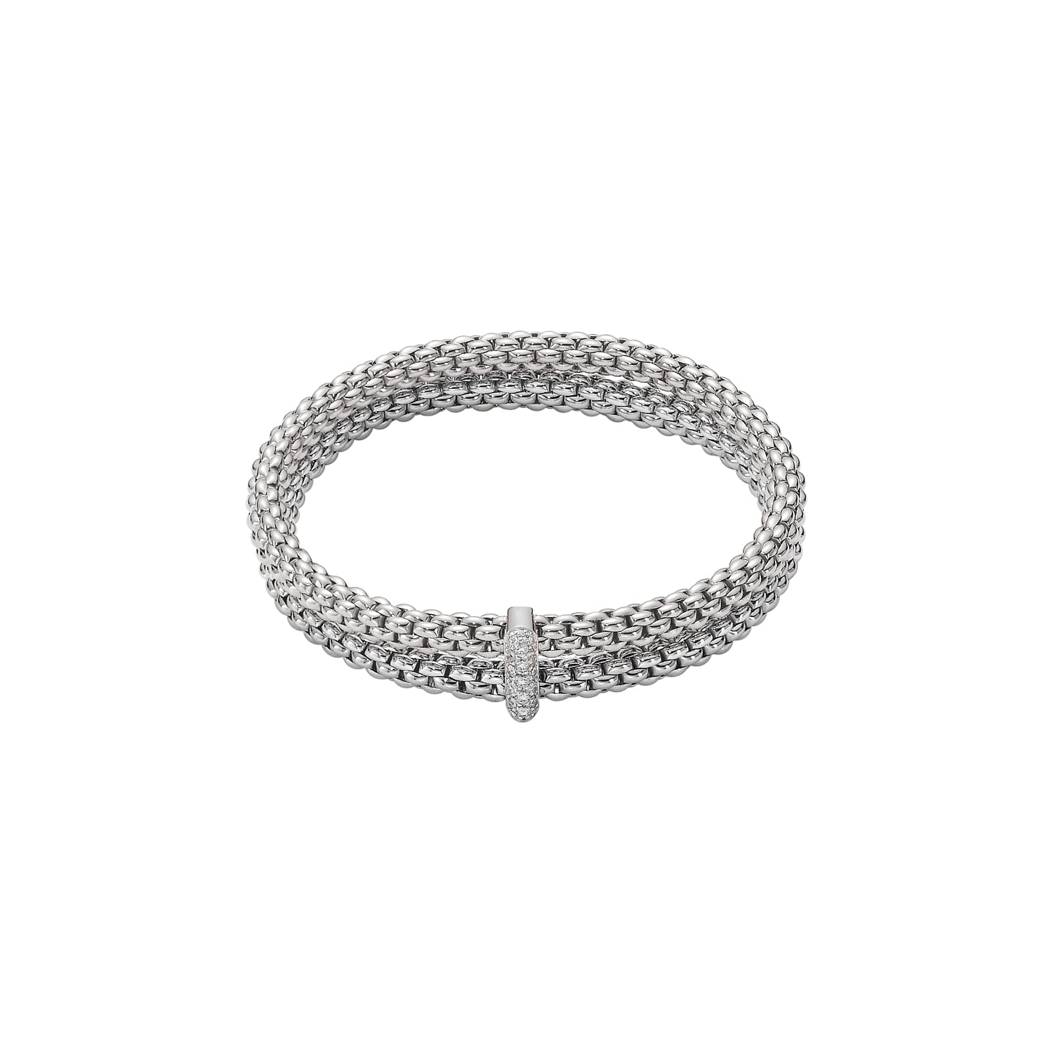 FOPE SOLO 18K Gold Flex’it Bracelet with White Diamonds - 0.22 ct carats - Jackson Hole Jewelry Company