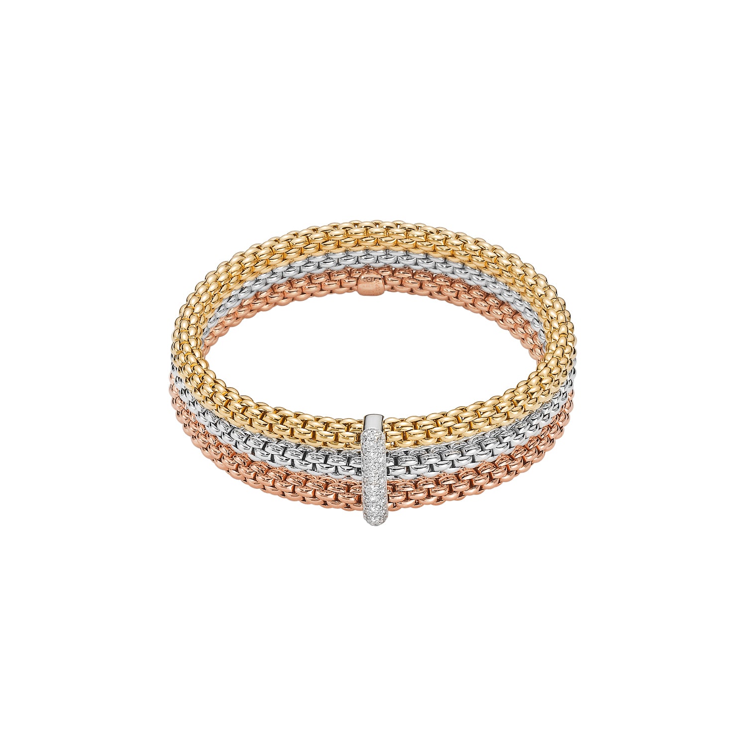 FOPE SOLO 18K Gold Flex’it Bracelet with White Diamonds - 0.34 ct carats - Jackson Hole Jewelry Company