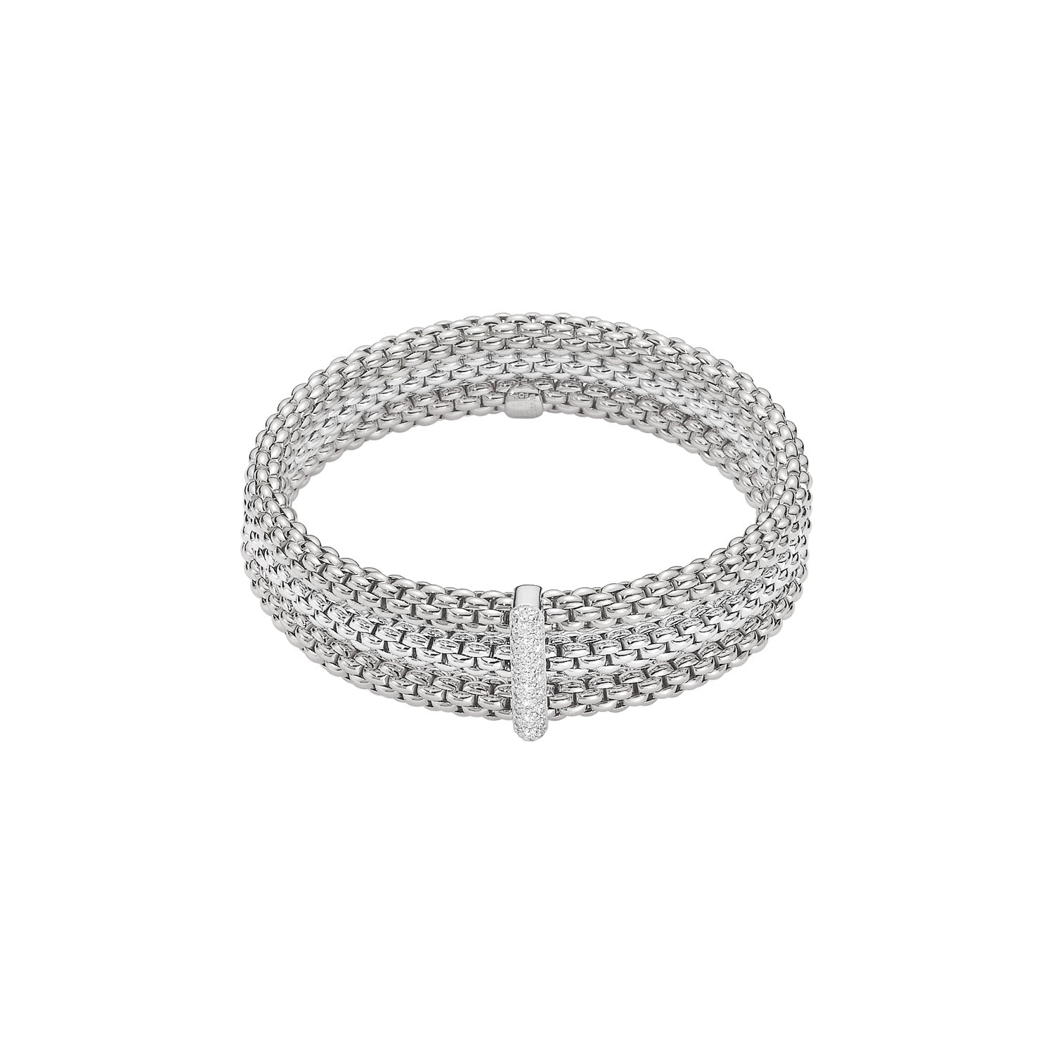 FOPE SOLO 18K Gold Flex’it Bracelet with White Diamonds - 0.34 ct carats - Jackson Hole Jewelry Company