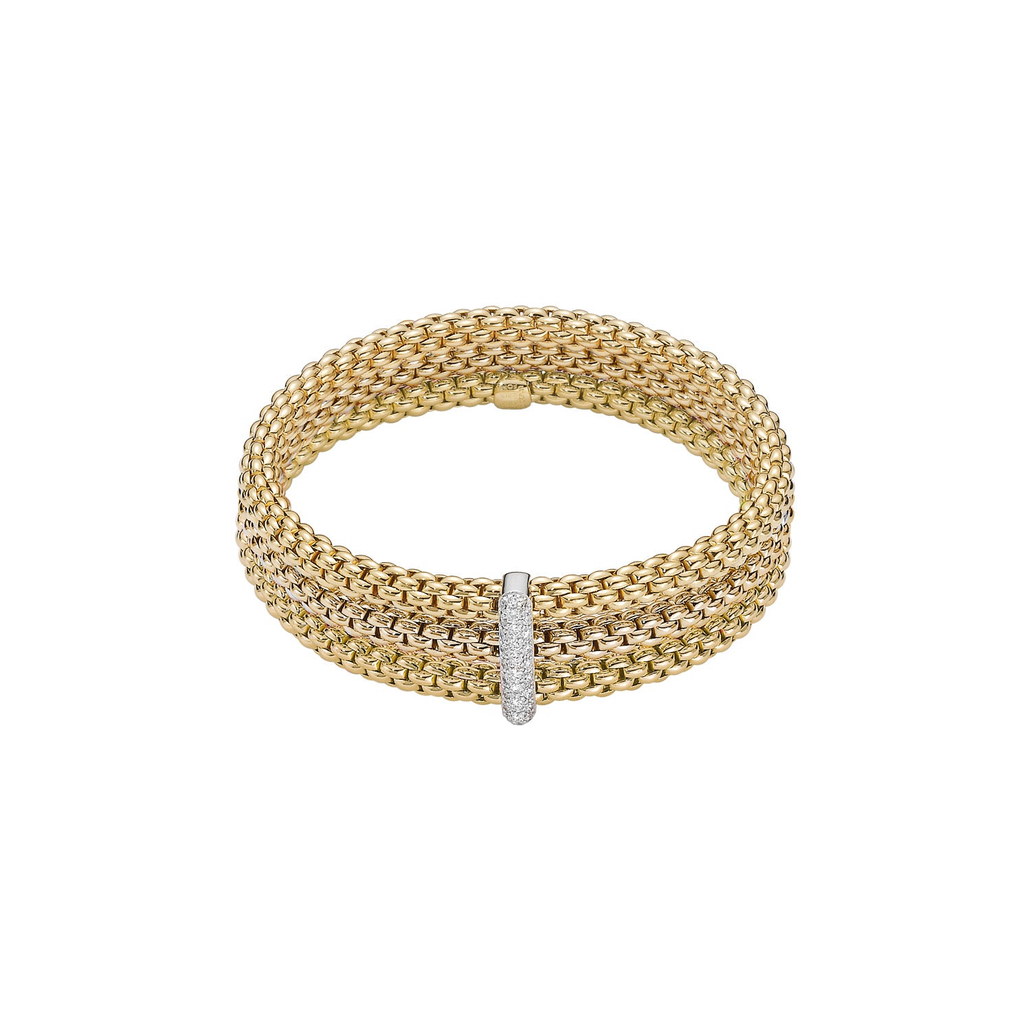 FOPE SOLO 18K Gold Flex’it Bracelet with White Diamonds - 0.34 ct carats - Jackson Hole Jewelry Company