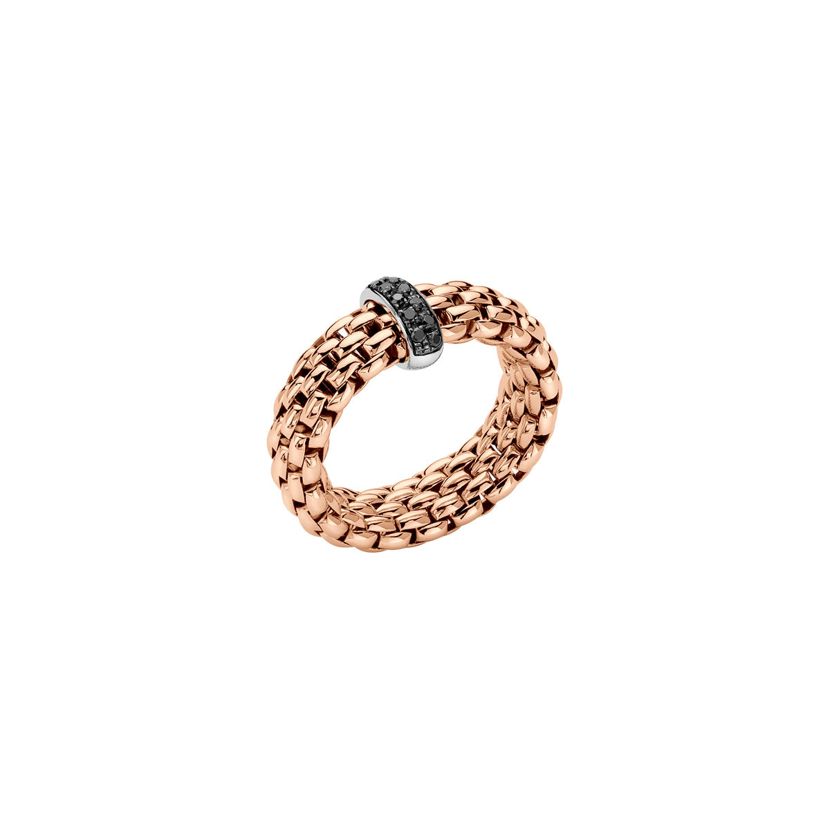 FOPE VENDOME 18K Gold Flex'it Ring with Black Diamond Charm - 0.11 carats - Jackson Hole Jewelry Company