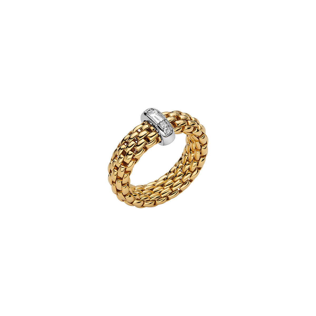 FOPE VENDOME 18K Gold Ring with Princess-Cut White Diamonds - 0.24 carats - Jackson Hole Jewelry Company