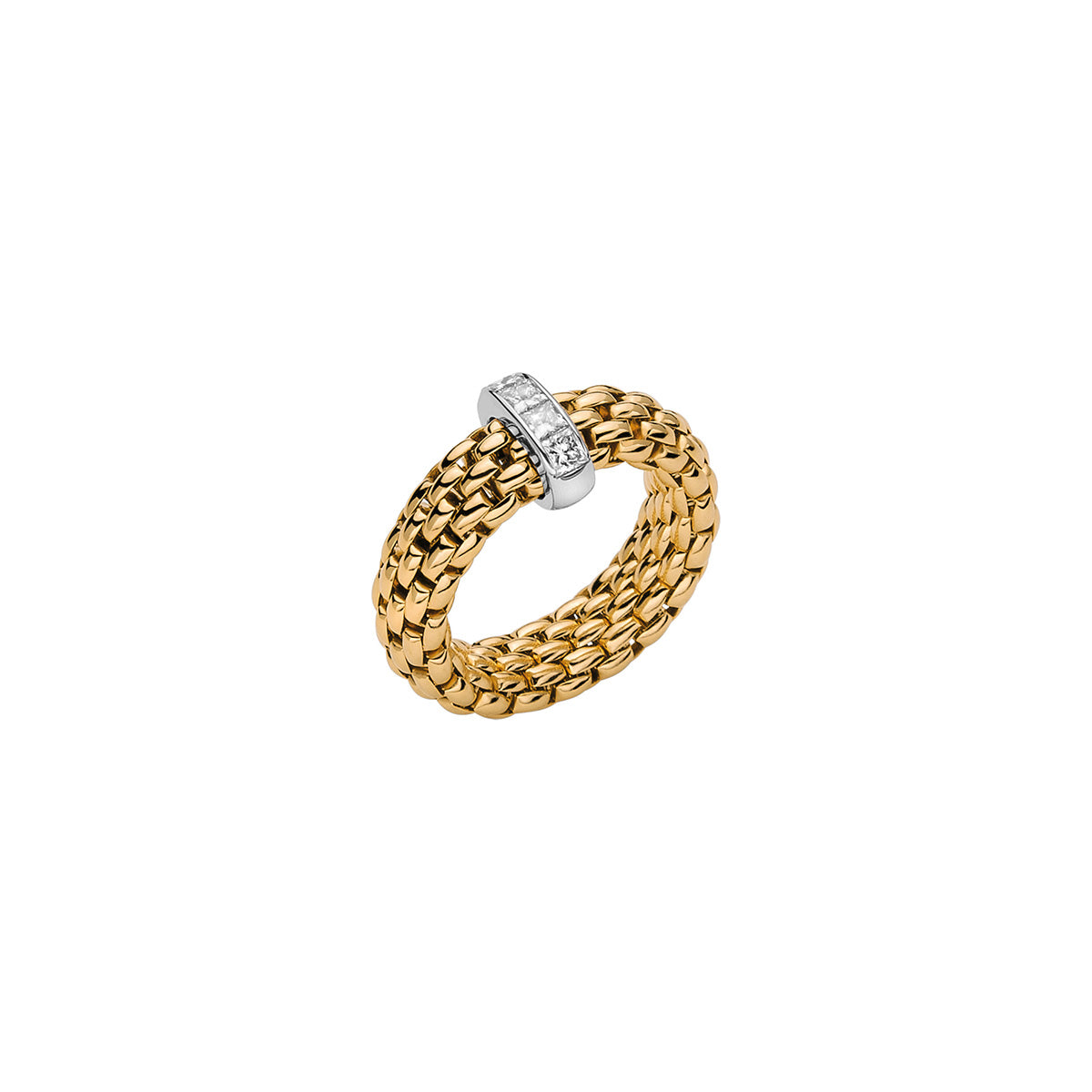 FOPE VENDOME 18K Gold Ring with Princess-Cut White Diamonds - 0.35 carats - Jackson Hole Jewelry Company