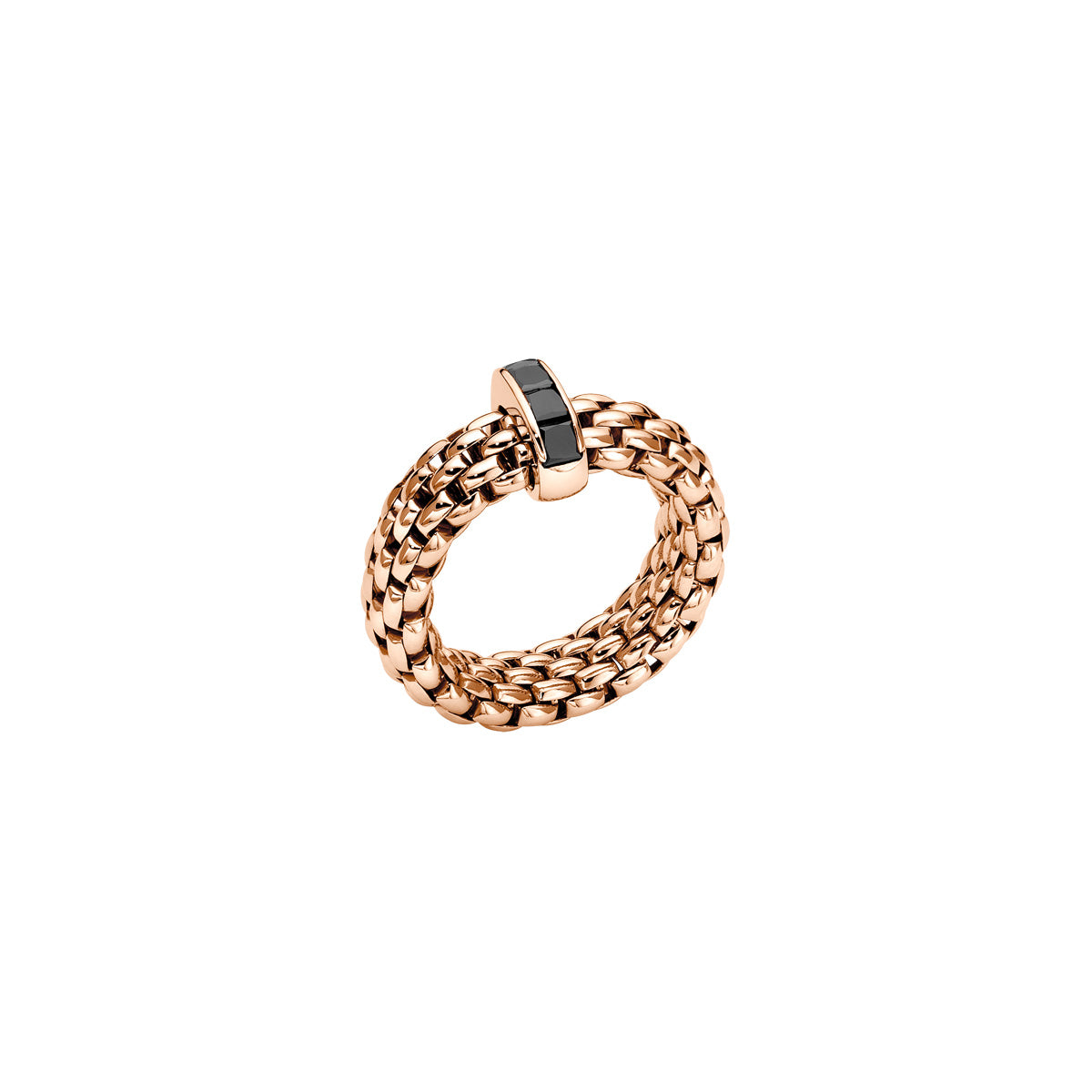 FOPE VENDOME 18K Gold Flex'it Ring with Black Diamonds - 0.56 carats - Jackson Hole Jewelry Company