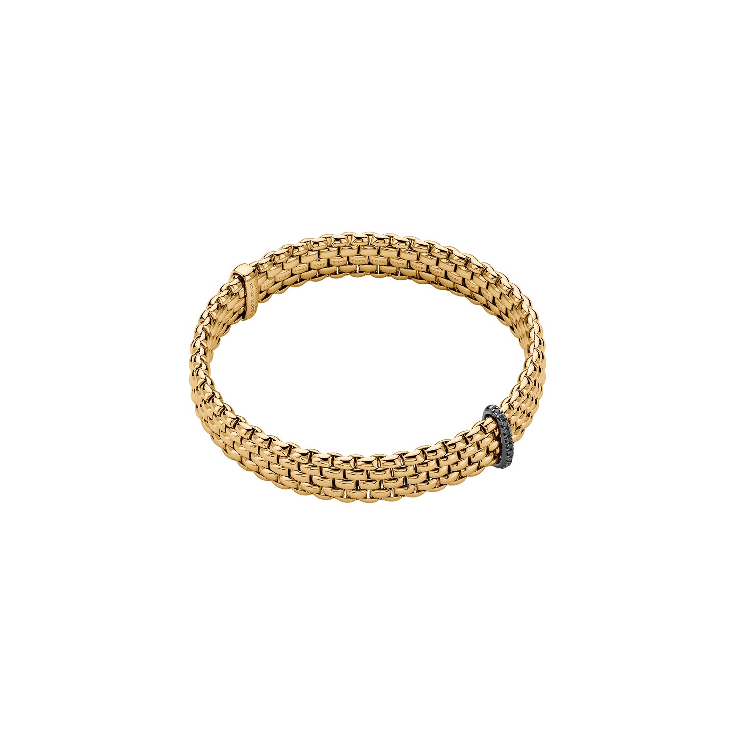 FOPE PANORAMA 18K Gold Flex’it Bracelet with Black Diamonds - 0.08 carats - Jackson Hole Jewelry Company