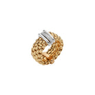 FOPE PANORAMA 18K Gold Flex'it Ring with Gold & White Diamond Set Rondels - 0.08 carats - Jackson Hole Jewelry Company