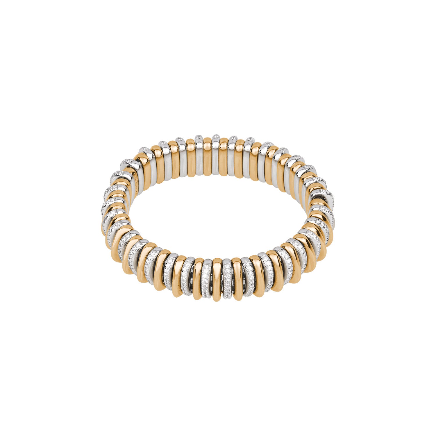 FOPE PANORAMA 18K Gold Flex’it Bracelet with White Diamond Rondels - Jackson Hole Jewelry Company