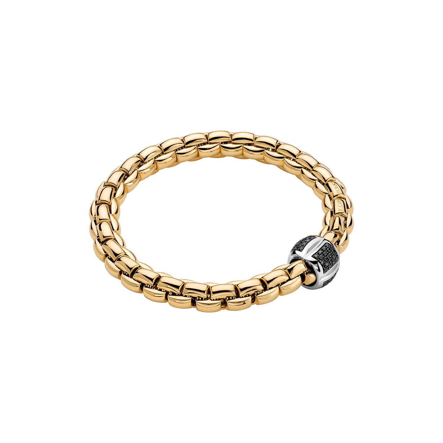 Fope EKA 18K Gold Bracelet with Black Diamond Pavé - Jackson Hole Jewelry Company
