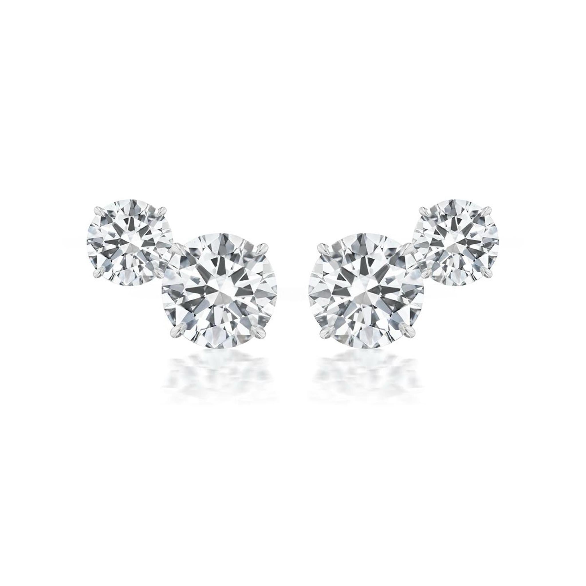1.43ctw (2, 0.50ct av) Round G-H SI1-SI2, (2, 0.21ct av) Round G-H SI1-SI2,18k WG - Jackson Hole Jewelry Company
