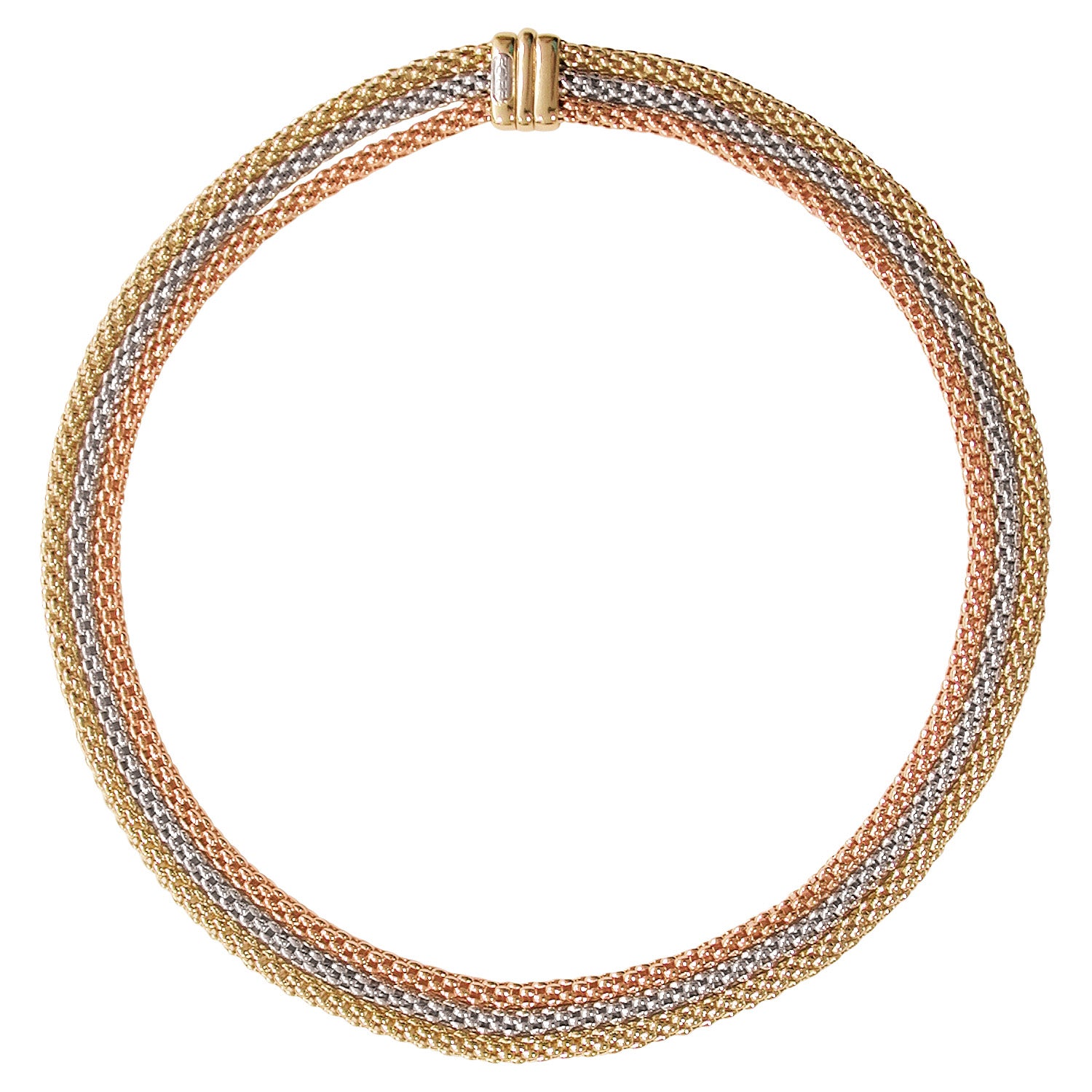 FOPE SOLO Necklace with Three Rows of 18K Tri-Gold Ropes - Jackson Hole Jewelry Company