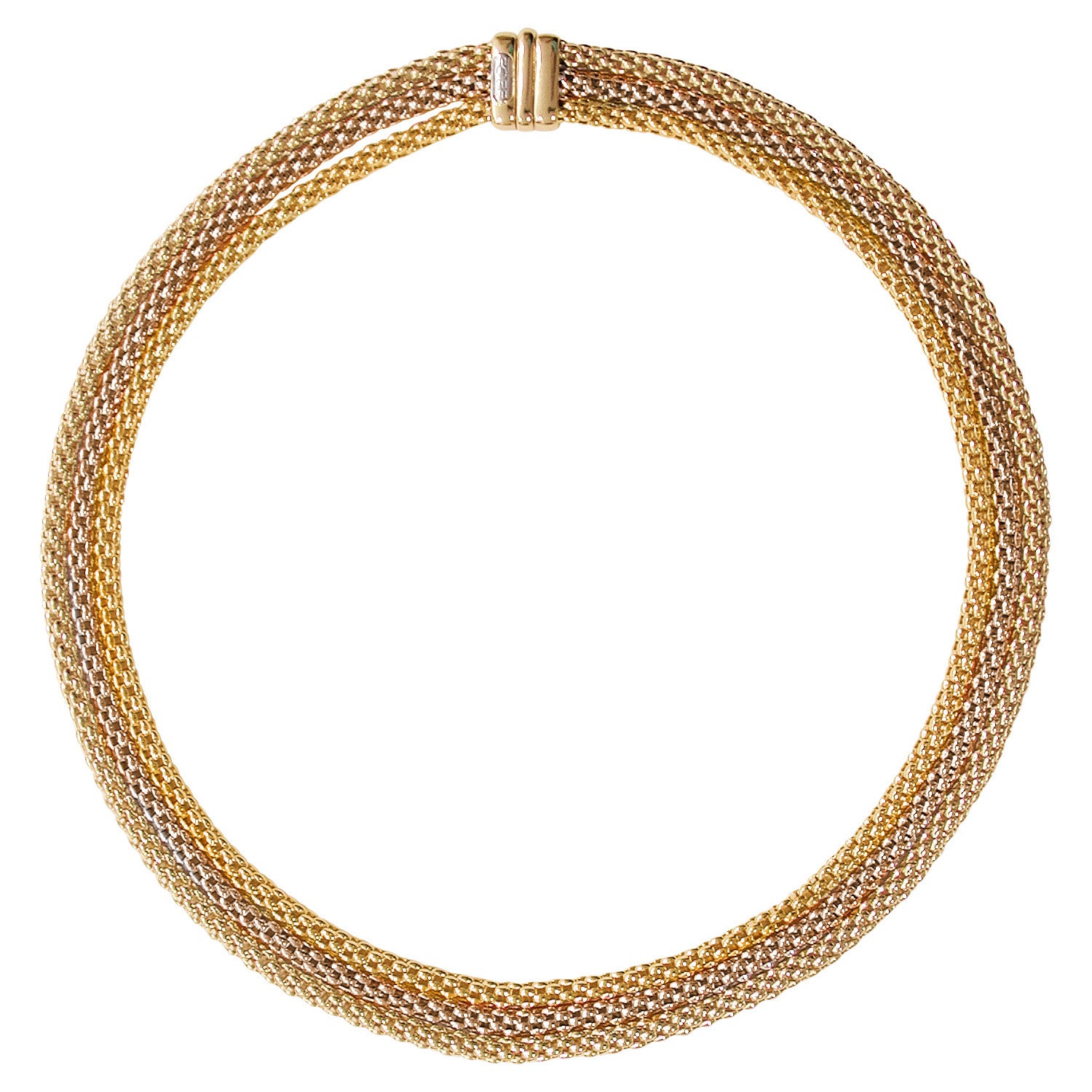 FOPE SOLO Necklace with Three Rows of 18K Yellow Gold Ropes - Jackson Hole Jewelry Company